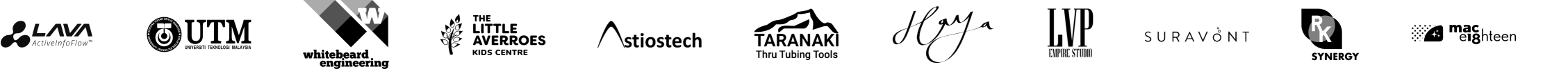 Logos of Nadzim's clients