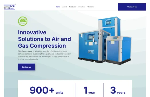 Screenshot of SCR Compressor website